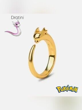 Dratini Pokemon 925 Gold Tone Adjustable Ring